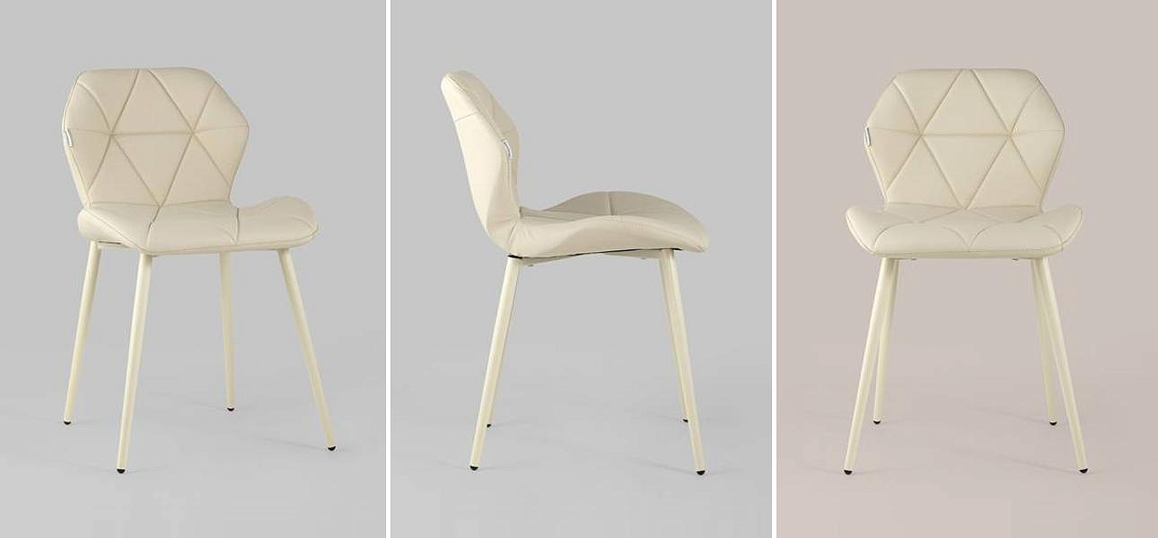 Стул Jeroen II Chair Экокожа Кремовый цвет Стул Jeroen II Chair Экокожа Кремовый цвет - Loft-Concept в Рязани