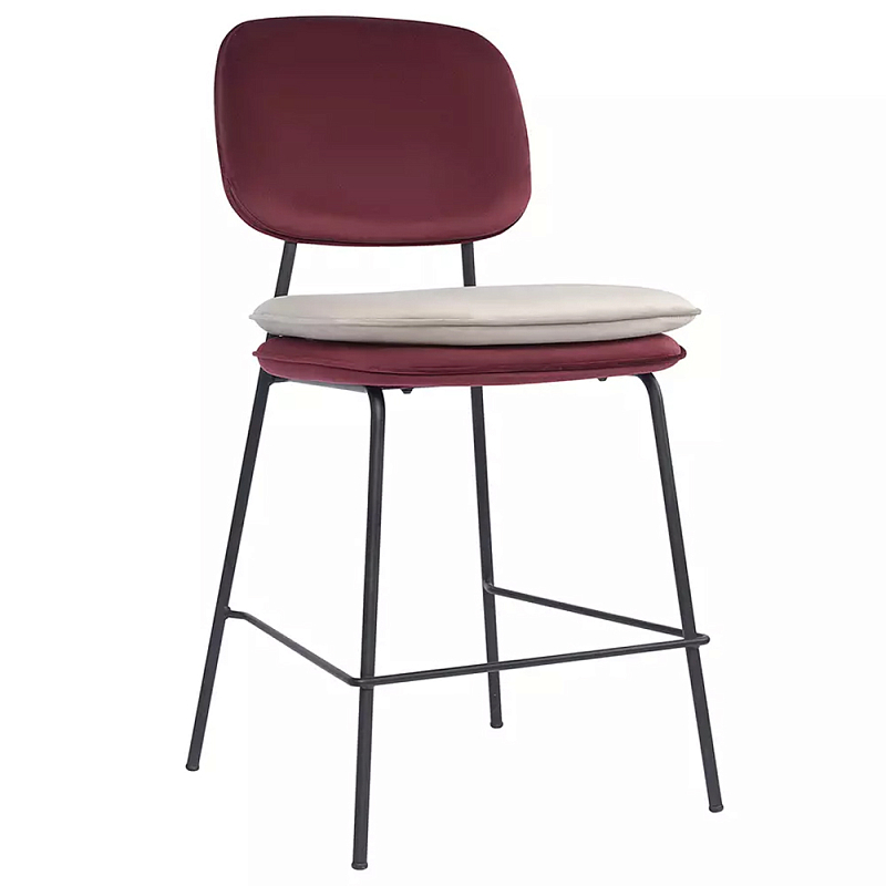 Стул полубарный с мягкой обивкой из велюра Soft Velor Chair Мульти Бежевый Стул полубарный с мягкой обивкой из велюра Soft Velor Chair Мульти Бежевый в Рязани | Loft Concept