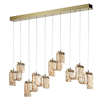 Подвесной светильник линейный с плафонами волнистой формы из фактурного стекла Big Wave варинант исполнения - 6 | Loft Concept в Рязани