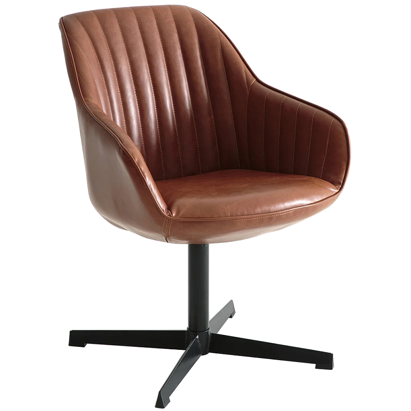 Вращающееся кресло Aled Chair Коричневый Черный Вращающееся кресло Aled Chair Коричневый Черный в Рязани | Loft Concept