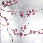 Обои ручная роспись Cherry Tree Special Colourway on Sterling Silver gilded paper варинант исполнения - 1 | Loft Concept в Рязани
