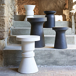 Приставной стол из искусственного камня Chess Black варинант исполнения - 3 | Loft Concept в Рязани