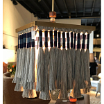 Люстра квадратная плетеная с бахромой Wicker Square Chandelier with Tassels варинант исполнения - 3 | Loft Concept в Рязани