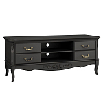 ТВ-тумба черная из массива бука с 4-мя ящиками и 2-мя полками Black Provence варинант исполнения - 2 | Loft Concept в Рязани