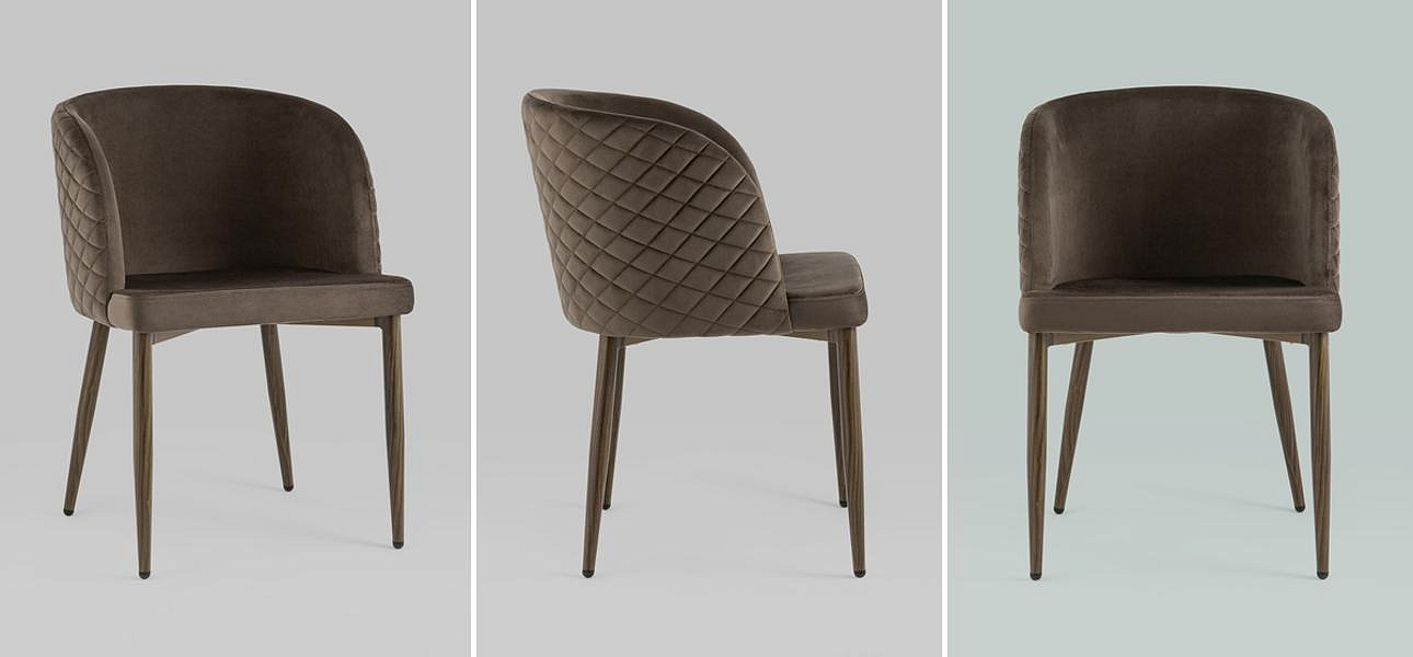 Стул Oscar Chair Коричневый Велюр Стул Oscar Chair Коричневый Велюр - Loft-Concept в Рязани