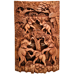 Панно из дерева пирамида из слонов Panel With Animals варинант исполнения - 1 | Loft Concept в Рязани