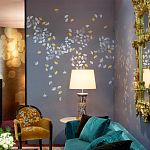 Обои ручная роспись Gingko Colourway SC-98 on Gun Metal dyed silk варинант исполнения - 2 | Loft Concept в Рязани