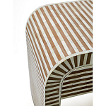 Тумбочка прикроватная с ящиком Tofino Stripes Bone Inlay Bedside Beige варинант исполнения - 4 | Loft Concept в Рязани