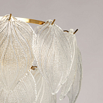 Люстра на цепи с прозрачными стеклянными подвесками в виде листьев Textured Glass Chandelier варинант исполнения - 6 | Loft Concept в Рязани