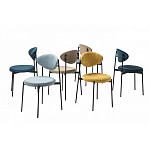 Стул металлический с мягкой спинкой и сиденьем из велюра Alfie Chair варинант исполнения - 8 | Loft Concept в Рязани