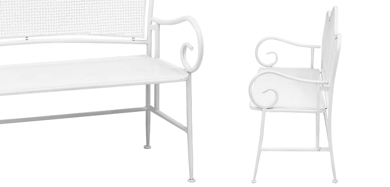 Скамья белая в стиле прованс Miah Bench White Скамья белая в стиле прованс Miah Bench White - Loft-Concept в Рязани