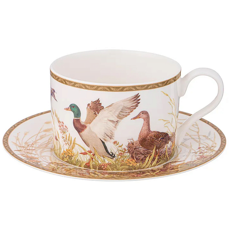 Чайная пара из фарфора с изображением собаки и уток 300 мл Hunting Porcelain Collection Белый Коричневый Мульти Чайная пара из фарфора с изображением собаки и уток 300 мл Hunting Porcelain Collection Белый Коричневый Мульти в Рязани | Loft Concept
