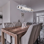 Подвесной светильник линейный с прозрачными стеклянными шарами разного диаметра Eurofase варинант исполнения - 9 | Loft Concept в Рязани