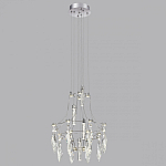 Люстра подвесная из металла с хрустальными подвесками прозрачного цвета Quasar 41 варинант исполнения - 12 | Loft Concept в Рязани