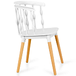 Пластиковый стул на ножках из массива бука Ferret Spiral White варинант исполнения - 3 | Loft Concept в Рязани