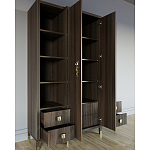 Большой шкаф с витриной Elsa Dreams Walnut варинант исполнения - 3 | Loft Concept в Рязани