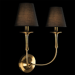 Бра с металлическим основанием бронзового цвета и 2-мя черными конусовидными абажурами Dignity варинант исполнения - 2 | Loft Concept в Рязани