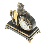 Часы настольные бронзовые с декором в виде коня Horse Stone Clock варинант исполнения - 6 | Loft Concept в Рязани