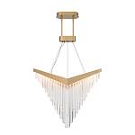 Люстра золотого цвета в форме галочки с каскадом длинных прозрачных трубок Eurofase варинант исполнения - 2 | Loft Concept в Рязани