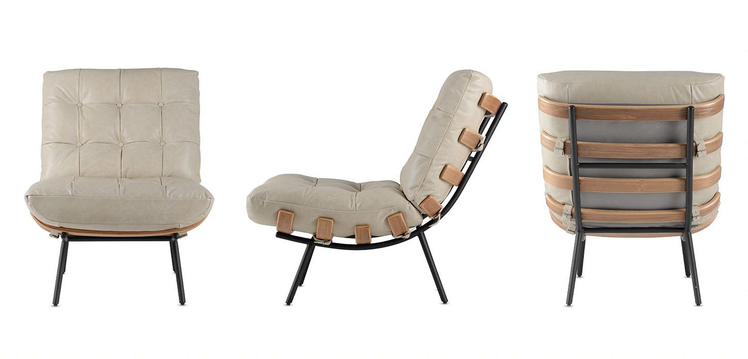 Кресло Philbert Chair beige leather Кресло Philbert Chair beige leather - Loft-Concept в Рязани