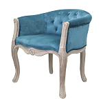 Кресло низкое в стиле прованс Louis French Armchair blue velour варинант исполнения - 3 | Loft Concept в Рязани