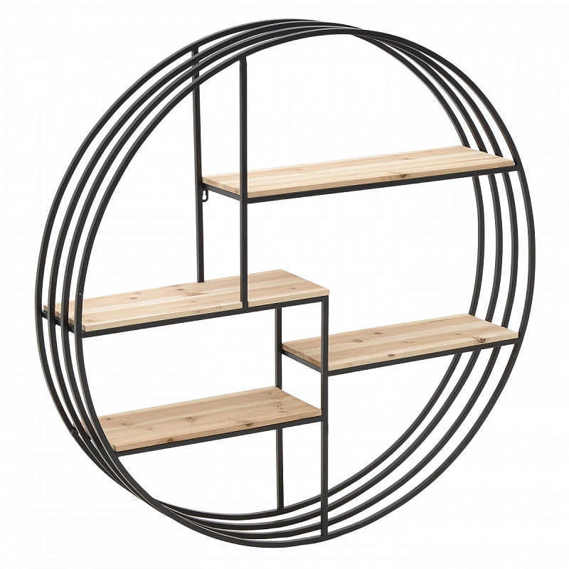 Полка Parallel Lines Circle Черный Бежевый Полка Parallel Lines Circle Черный Бежевый в Рязани | Loft Concept