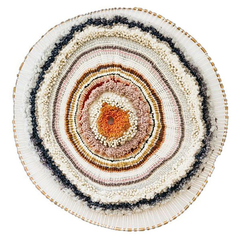 Вязаное Панно из шерсти Круг ivory ( слоновая кость ) Терракотовый в Рязани | Loft Concept 