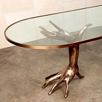 Обеденный стол с фигурным декором бронзового цвета Dichotomy racetrack варинант исполнения - 1 | Loft Concept в Рязани