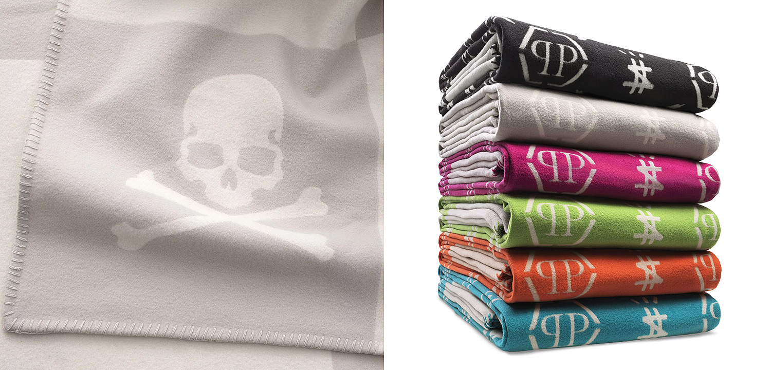 Плед Philipp Plein Plaid Cashmere Skull Grey Плед Philipp Plein Plaid Cashmere Skull Grey - Loft-Concept в Рязани