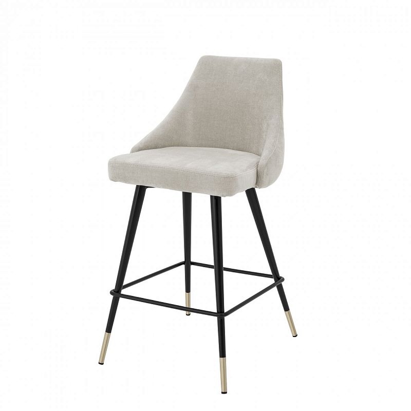 Полубарный стул Eichholtz Counter Stool Cedro Sand Бежево-серый Черный Латунь Полубарный стул Eichholtz Counter Stool Cedro Sand Бежево-серый Черный Латунь в Рязани | Loft Concept