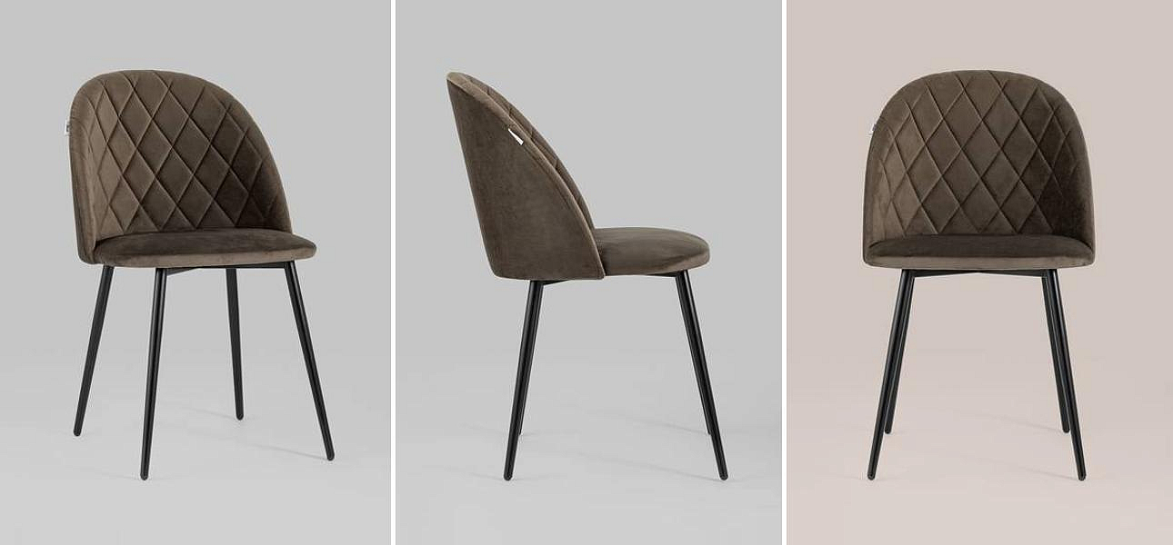 Стул Miruna Rhombus Коричневый Велюр Стул Miruna Rhombus Коричневый Велюр - Loft-Concept в Рязани