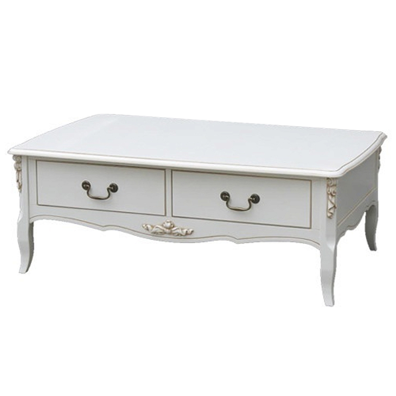 Журнальный стол в стиле прованс с ящиками Montmartre Provence Coffee Table ivory ( слоновая кость ) Бронза Журнальный стол в стиле прованс с ящиками Montmartre Provence Coffee Table ivory ( слоновая кость ) Бронза в Рязани | Loft Concept