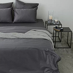 Постельное белье однотонное из сатина темно-серого цвета Eden Line варинант исполнения - 4 | Loft Concept в Рязани