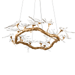 Люстра подвесная с прозрачными стеклянными птичками на ветвях Диаметр 100 см Serip Voa варинант исполнения - 8 | Loft Concept в Рязани