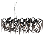 Люстра подвесная линейная с переплетенными металлическими лентами и цепочками Atlantis Chain варинант исполнения - 1 | Loft Concept в Рязани