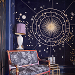 Обои с вышивкой ручной работы Cosmos Original colourway on velvet варинант исполнения - 1 | Loft Concept в Рязани