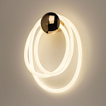 Бра с круглым золотистым основанием и белыми изогнутыми световыми линиями Luke Lampco Tracer Lamp варинант исполнения - 2 | Loft Concept в Рязани