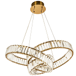 Подвесная люстра в виде изогнутых колец с хрустальным декором Ring Horizontal Oculus Gold Light Chandelier варинант исполнения - 2 | Loft Concept в Рязани