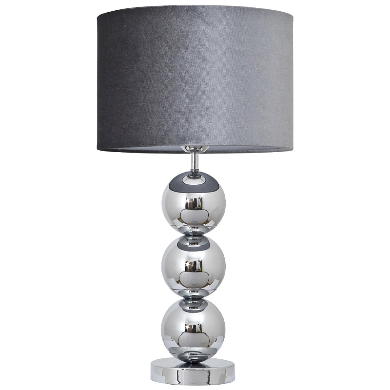 Настольная лампа с основанием в виде металлических сфер Balance Table Lamp Chrome Хром Серый Настольная лампа с основанием в виде металлических сфер Balance Table Lamp Chrome Хром Серый в Рязани | Loft Concept