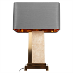 Настольная лампа с основанием из натурального камня c серым прямоугольным абажуром Lapis Tiburtinus варинант исполнения - 3 | Loft Concept в Рязани