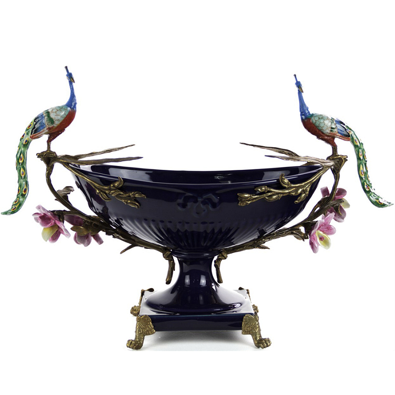 Чаша Deep Blue Peacock Bowl Сапфирово-синий Бронза Мульти Чаша Deep Blue Peacock Bowl Сапфирово-синий Бронза Мульти в Рязани | Loft Concept