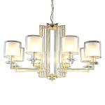 Люстра с 8-ю цилиндрическими плафонами из стекла Laurent варинант исполнения - 1 | Loft Concept в Рязани