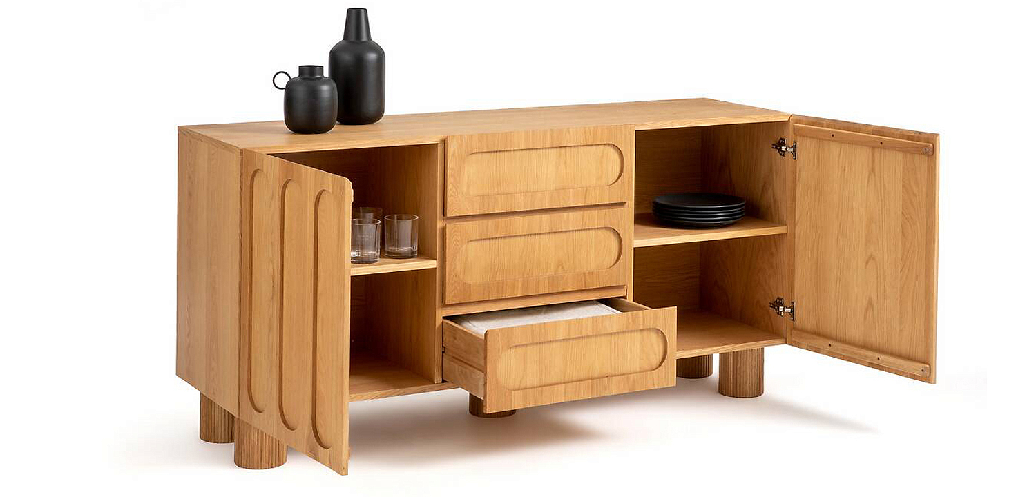 Комод Jakob Oak Chest of Drawers из массива дуба с 3-мя ящиками и 2-мя дверцами Комод Jakob Oak Chest of Drawers из массива дуба с 3-мя ящиками и 2-мя дверцами - Loft-Concept в Рязани