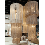 Люстра круглая трехъярусная из бахромы Milk Gradient Braided Fringe варинант исполнения - 2 | Loft Concept в Рязани