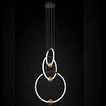 Люстра подвесная светодиодная с 3-мя кольцами Bronze Ring Chandelier варинант исполнения - 1 | Loft Concept в Рязани