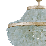 Подвесной светильник трёхъярусный с каскадом из стеклянных декоративных элементов Shining Sea Glass варинант исполнения - 1 | Loft Concept в Рязани