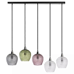 Подвесной светильник каскадный с 5-ю фактурными стеклянными плафонами Cascade with Relief Lampshades варинант исполнения - 1 | Loft Concept в Рязани