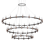 Люстра подвесная с тремя круглыми ярусами и цилиндрическими плафонами Arnaut Light варинант исполнения - 1 | Loft Concept в Рязани