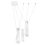 Подвесной светильник белого цвета с 3-мя изогнутыми плафонами Flow Loop варинант исполнения - 4 | Loft Concept в Рязани