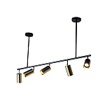 Люстра линейная с 5-ю цилиндрическими плафонами цвета латунь TRIBES CHANDELIER варинант исполнения - 2 | Loft Concept в Рязани